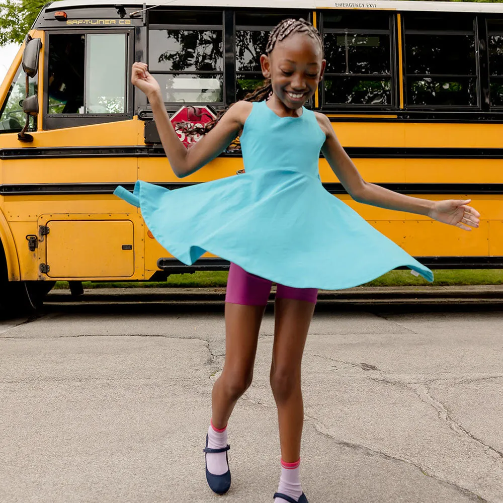 Kids Organic Cotton Sleeveless Twirl Dress - Solids