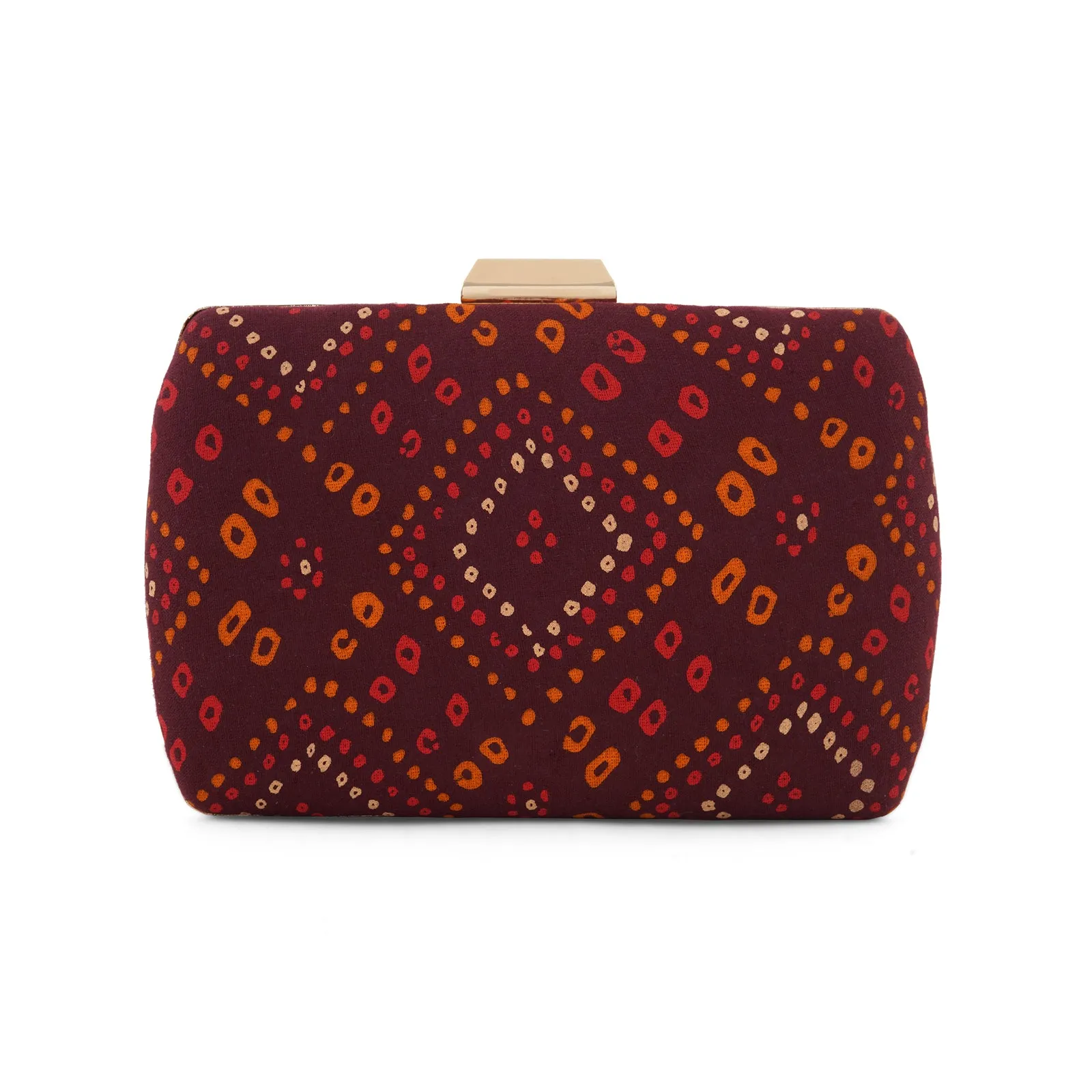 Maroon Magic Stone and Print Clutch