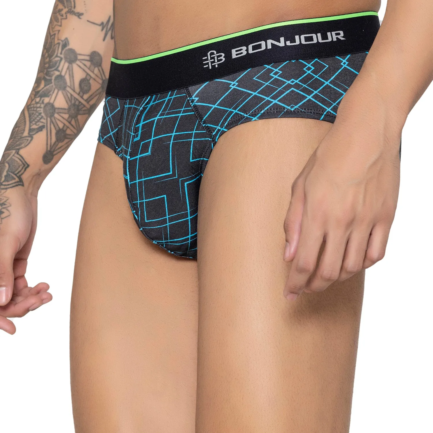 Men's Graphic Print Modal Cotton Briefs - Single Pack | Navy