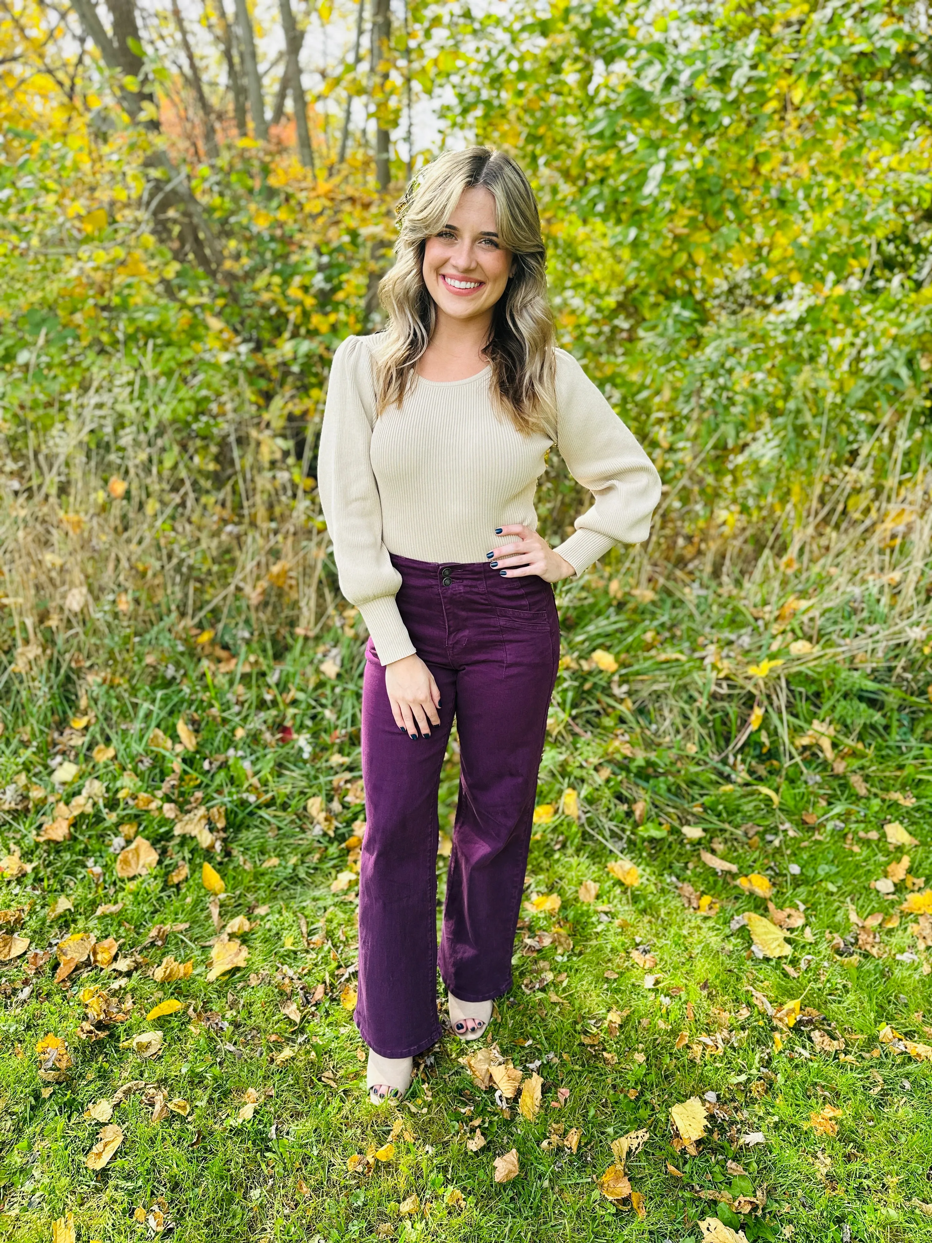 Mica REG/CURVY Perfectly Plum Wide Leg Jeans