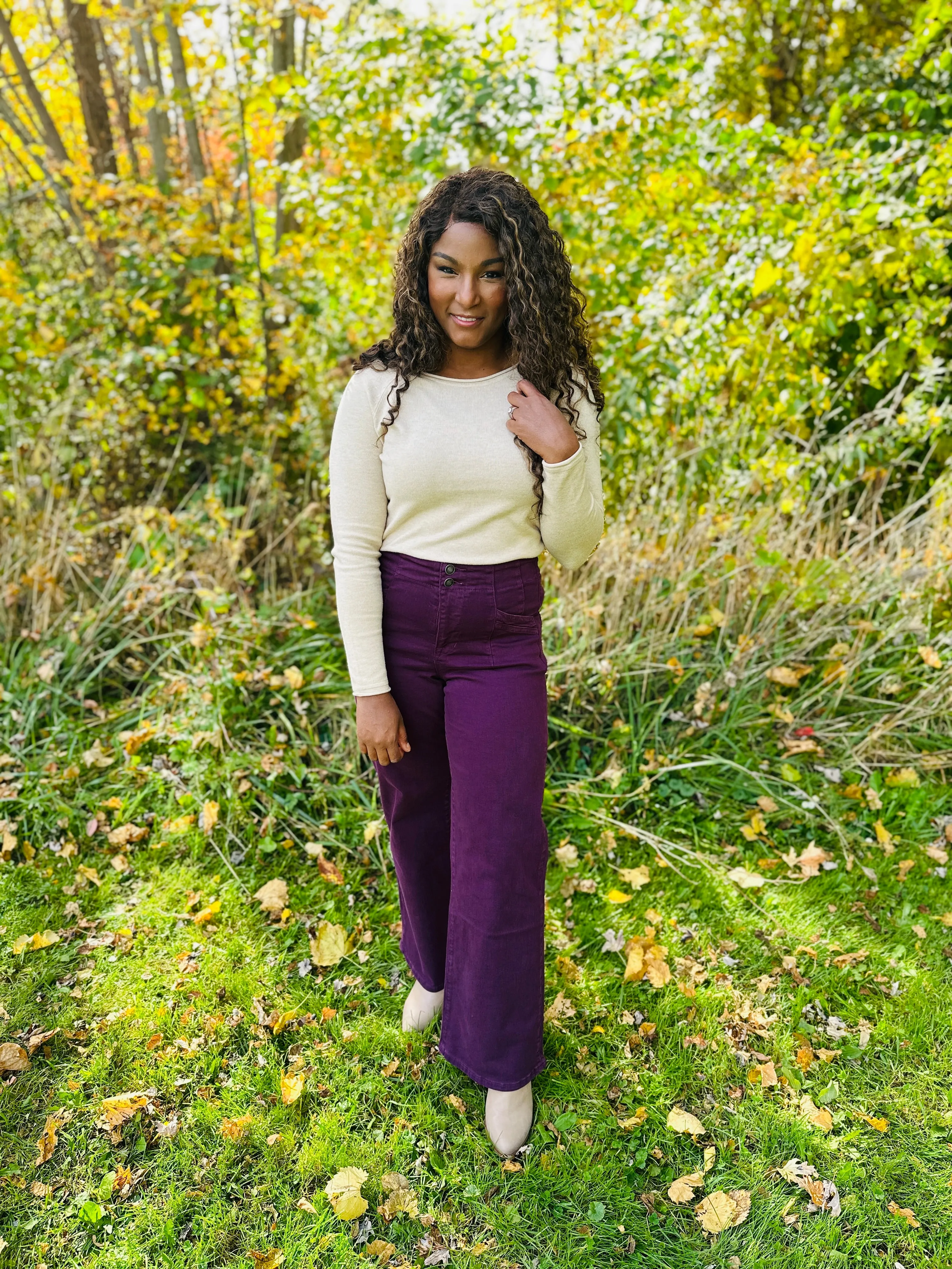 Mica REG/CURVY Perfectly Plum Wide Leg Jeans