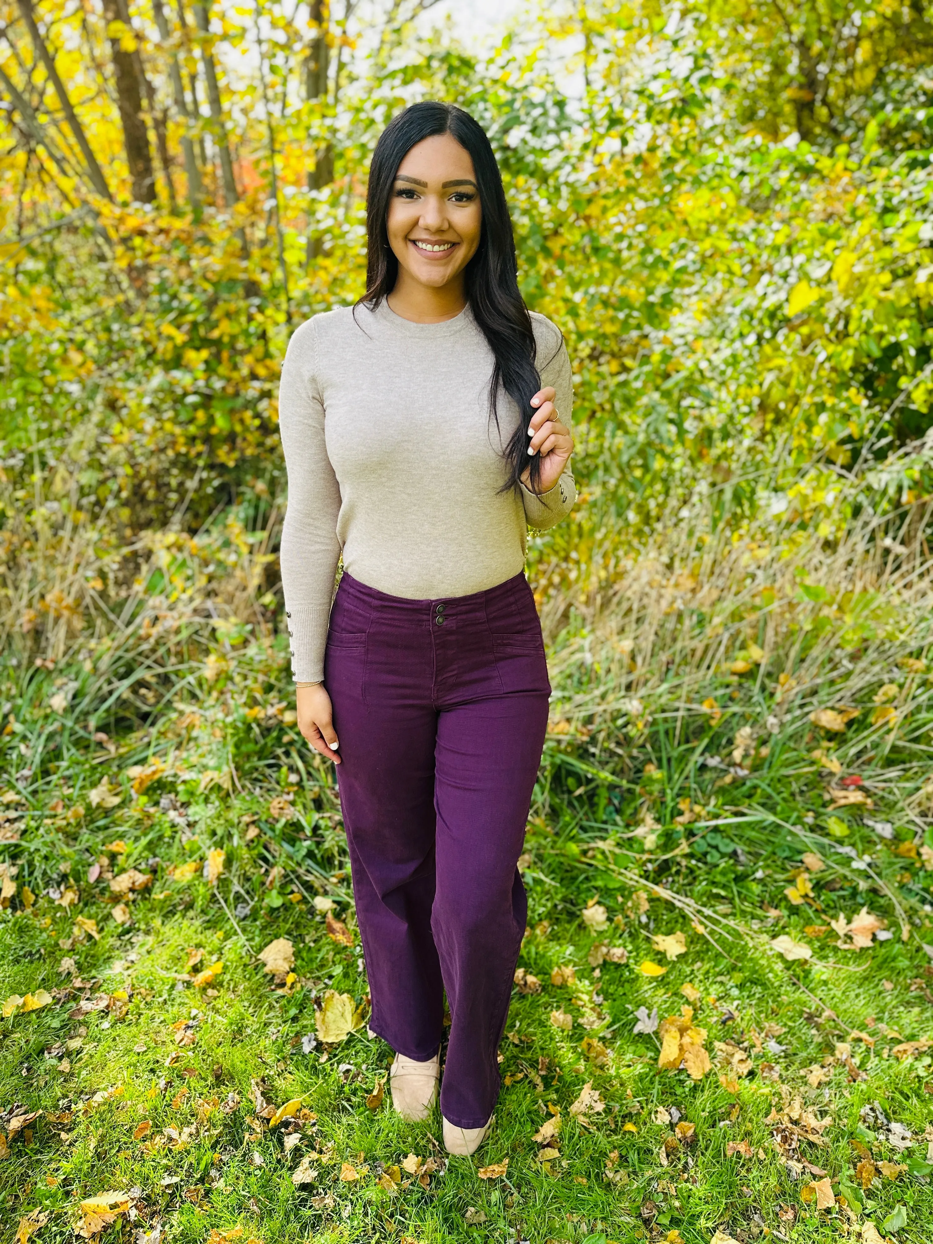 Mica REG/CURVY Perfectly Plum Wide Leg Jeans