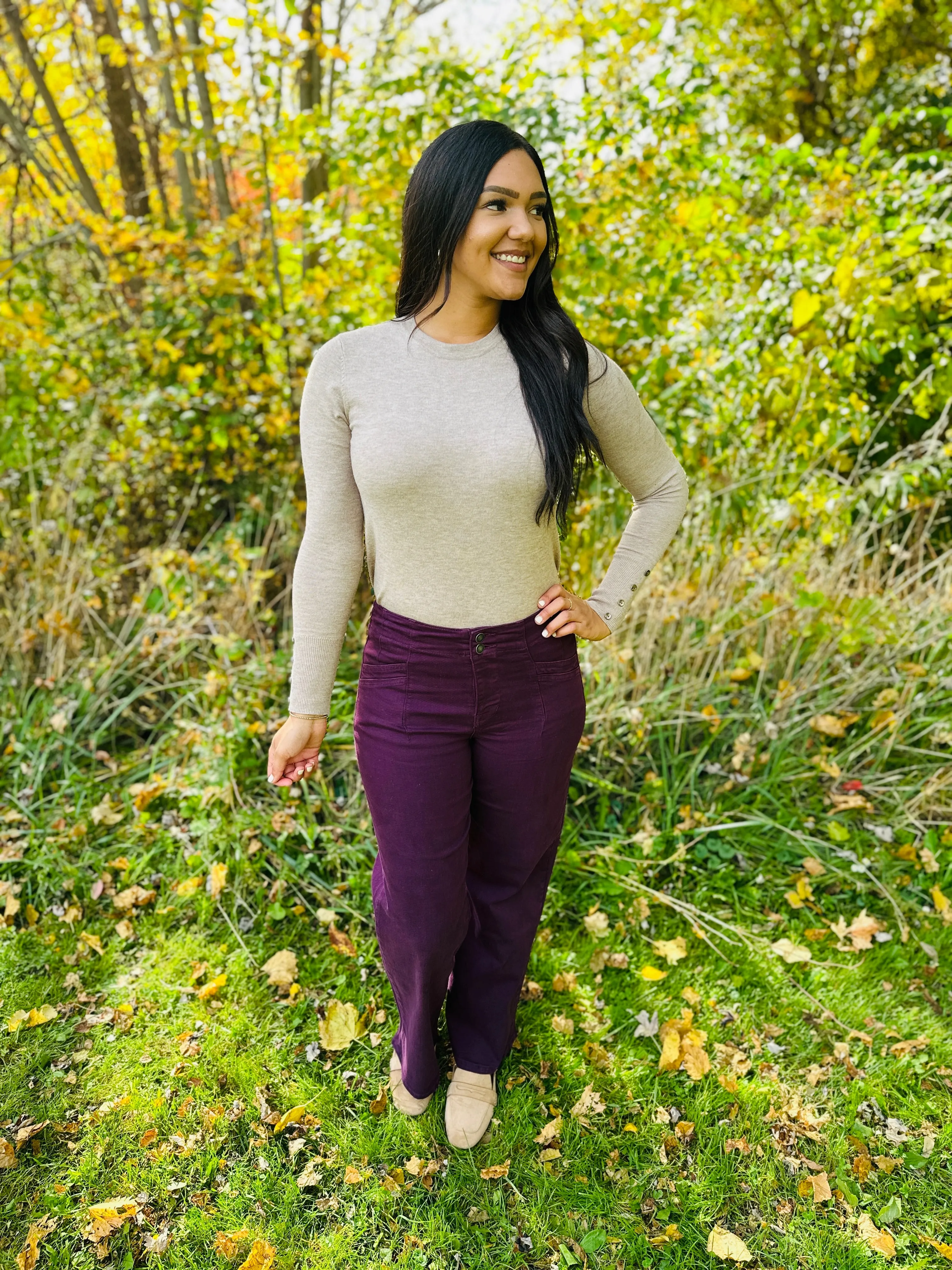 Mica REG/CURVY Perfectly Plum Wide Leg Jeans