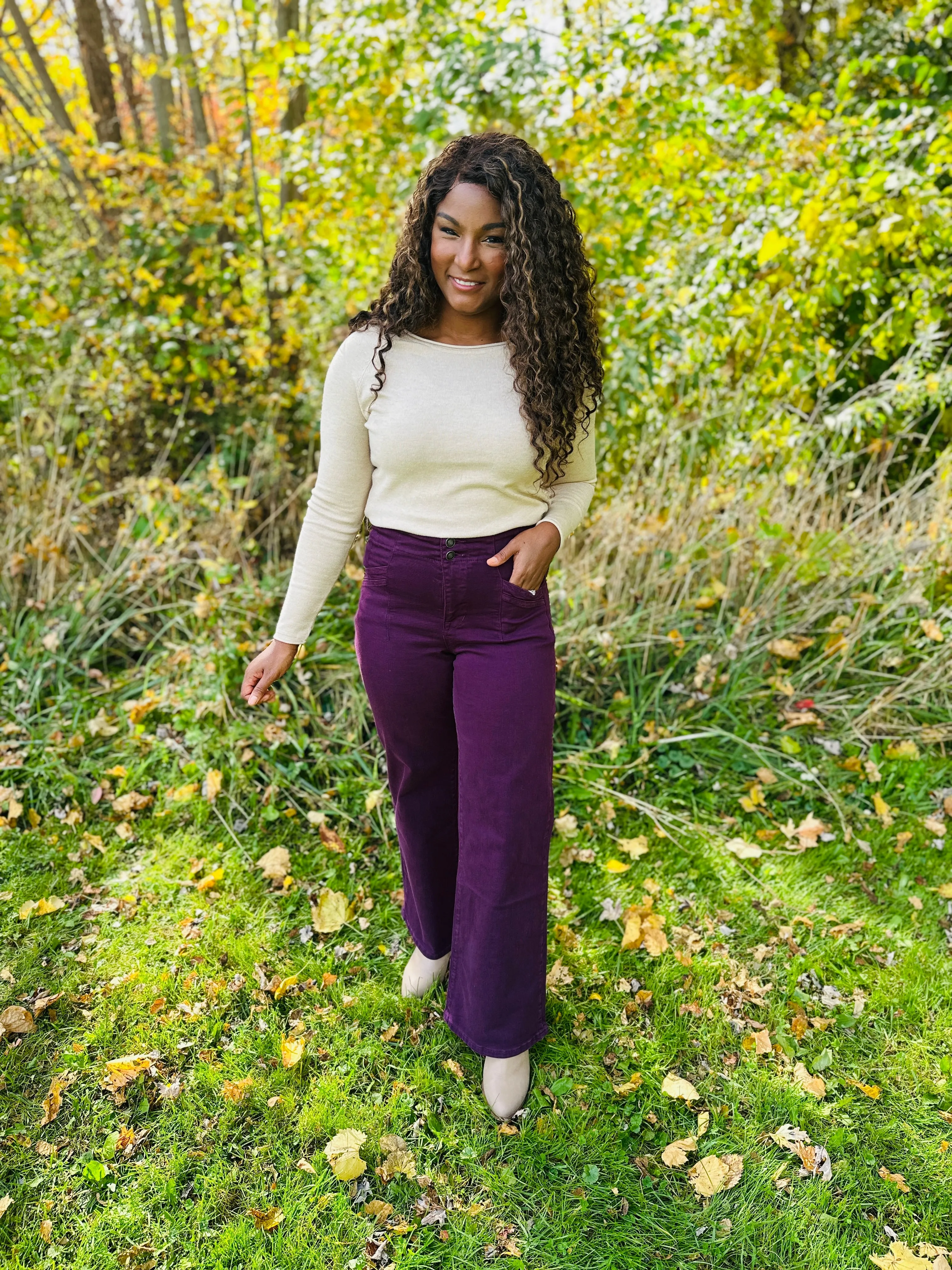 Mica REG/CURVY Perfectly Plum Wide Leg Jeans