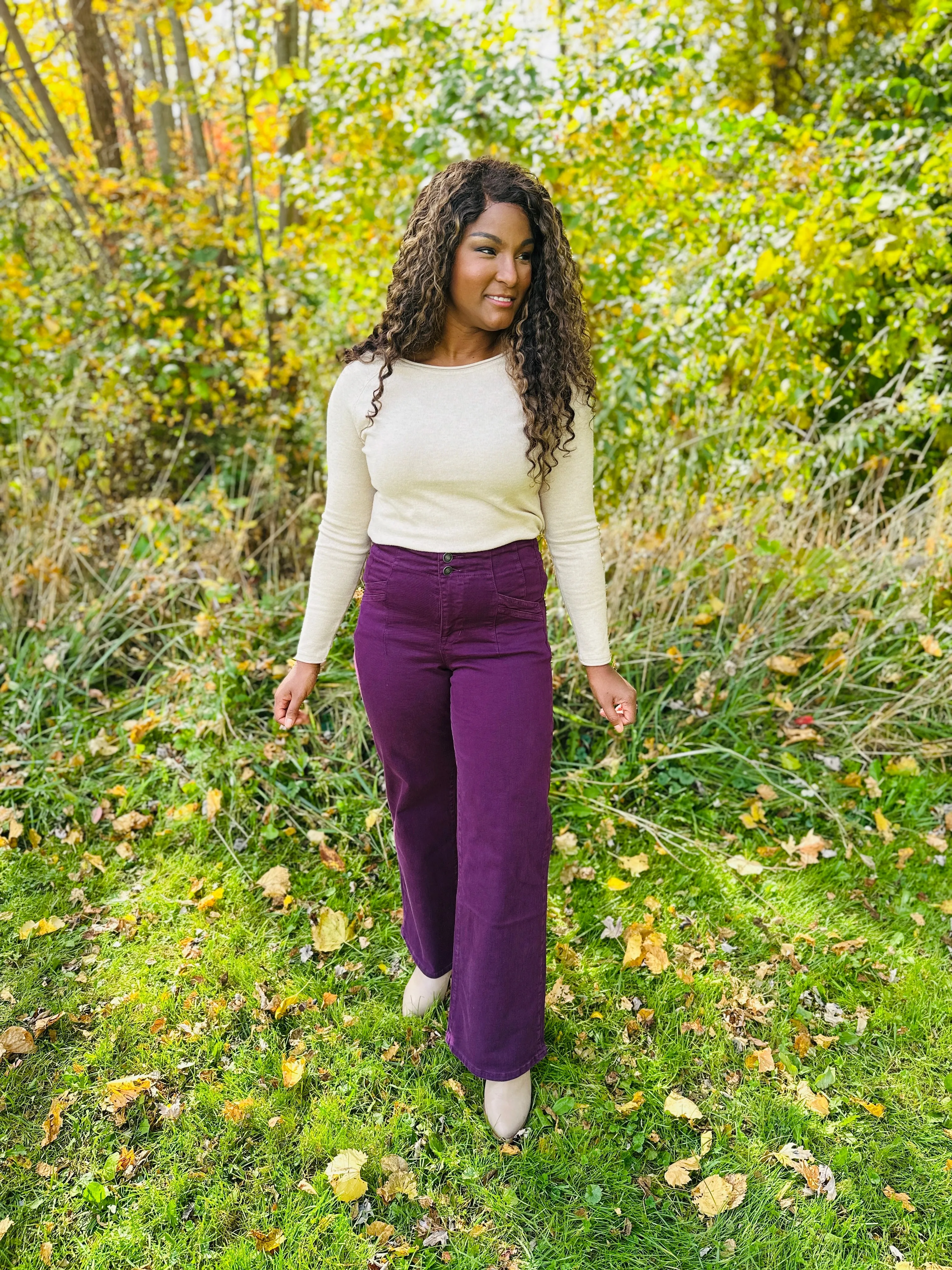 Mica REG/CURVY Perfectly Plum Wide Leg Jeans