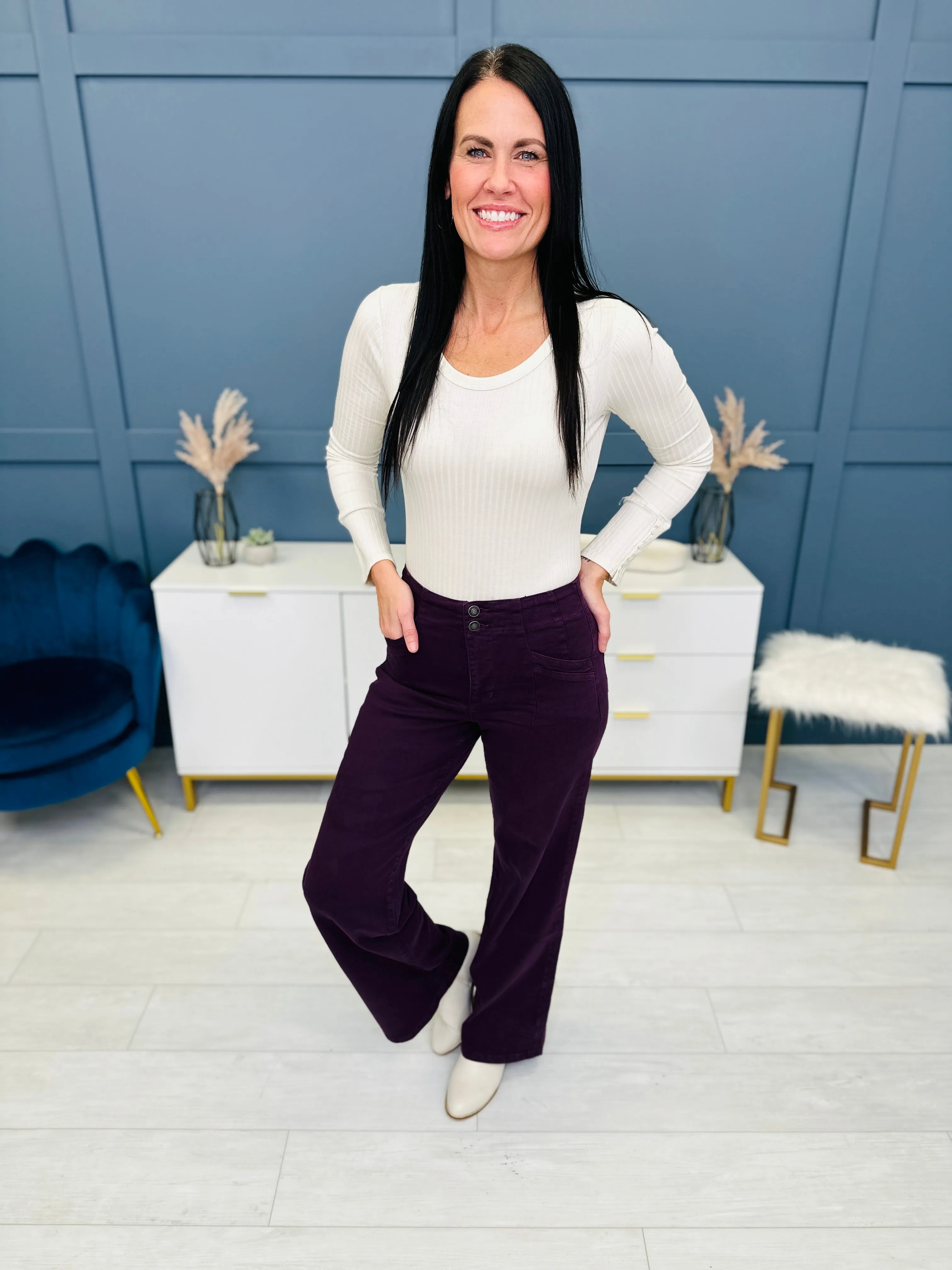 Mica REG/CURVY Perfectly Plum Wide Leg Jeans