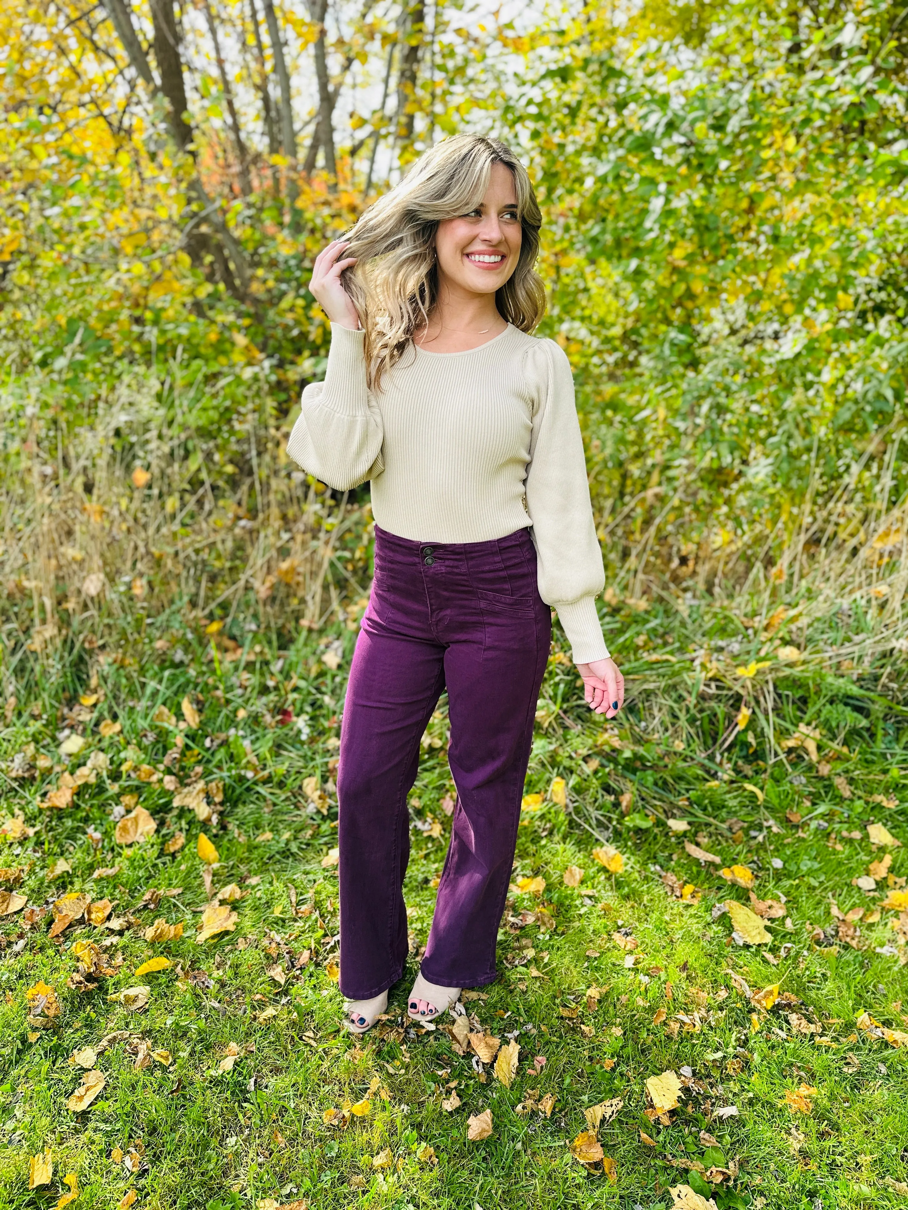 Mica REG/CURVY Perfectly Plum Wide Leg Jeans