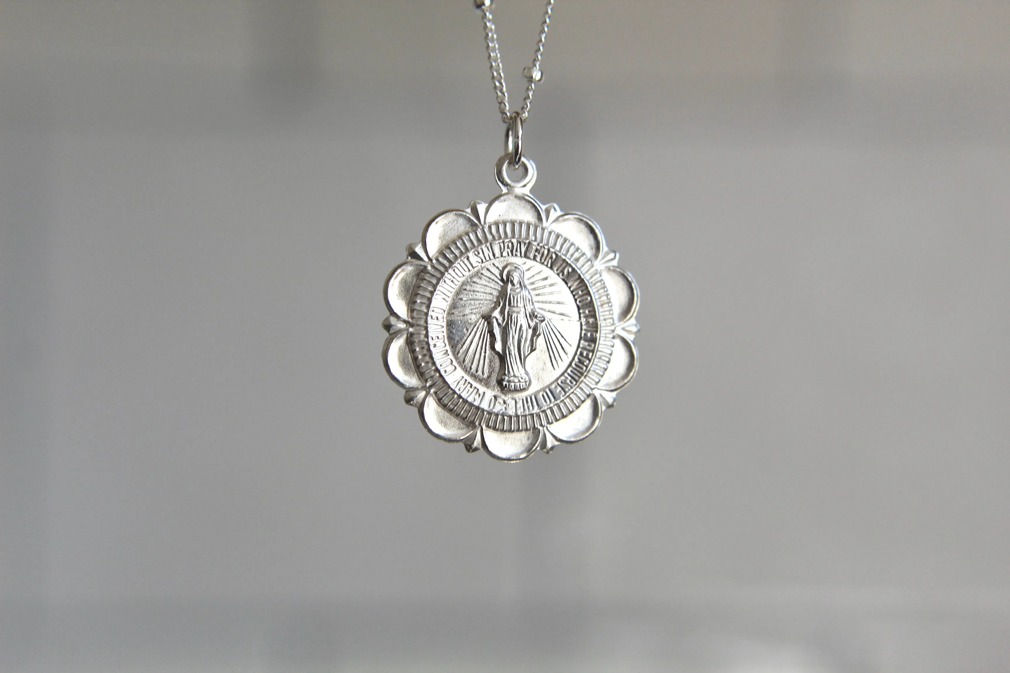 Miraculous Medal Necklace in Silver