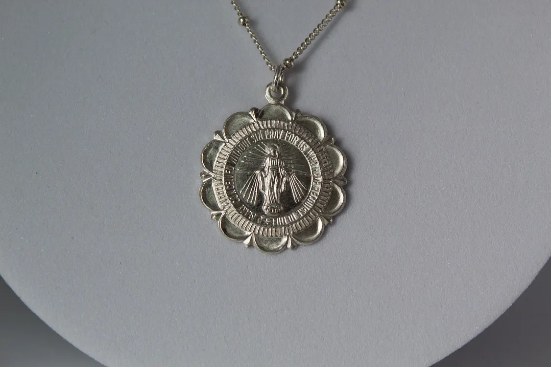 Miraculous Medal Necklace in Silver