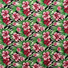 Multicolor Hibiscus Flowers Fabric | Polyester