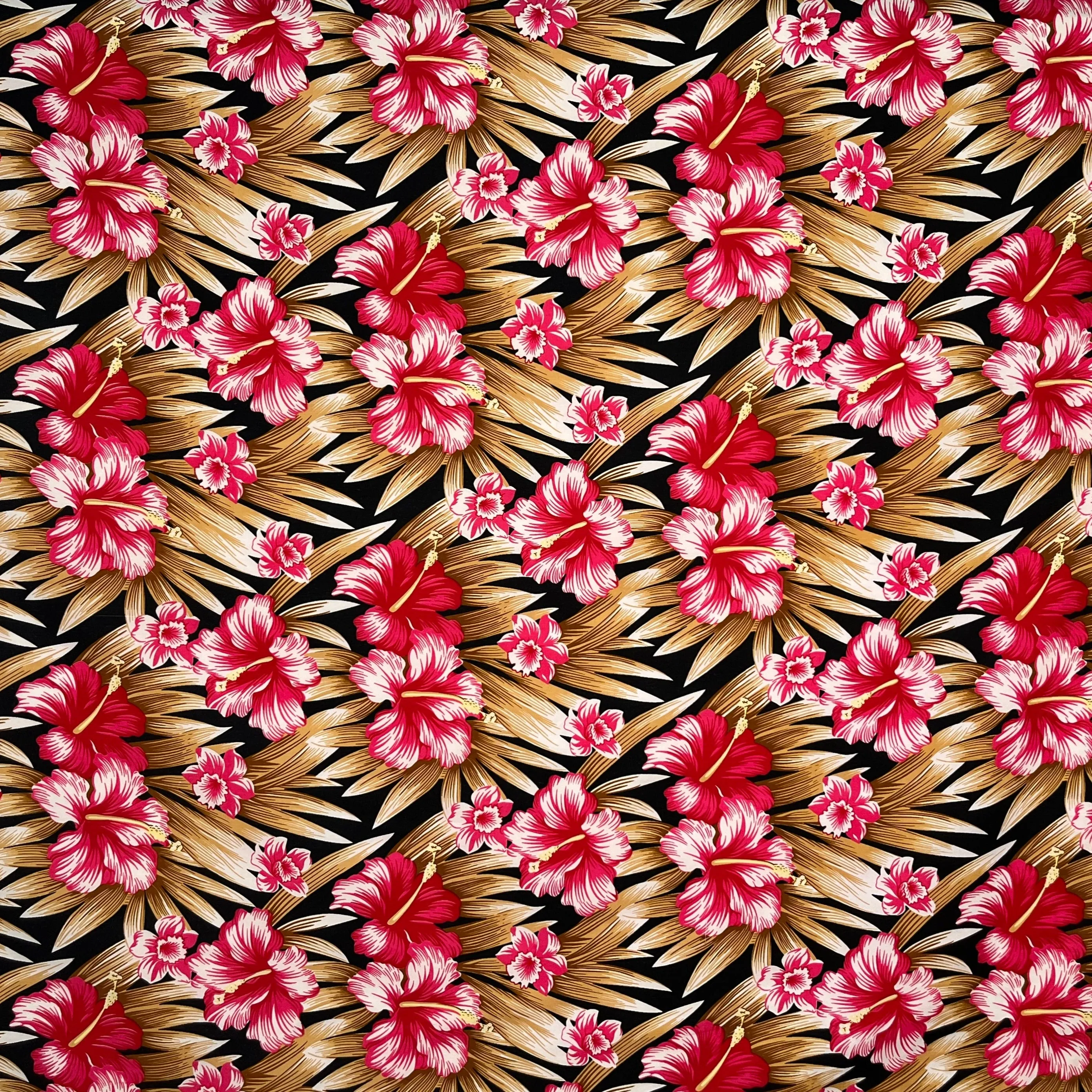 Multicolor Hibiscus Flowers Fabric | Polyester