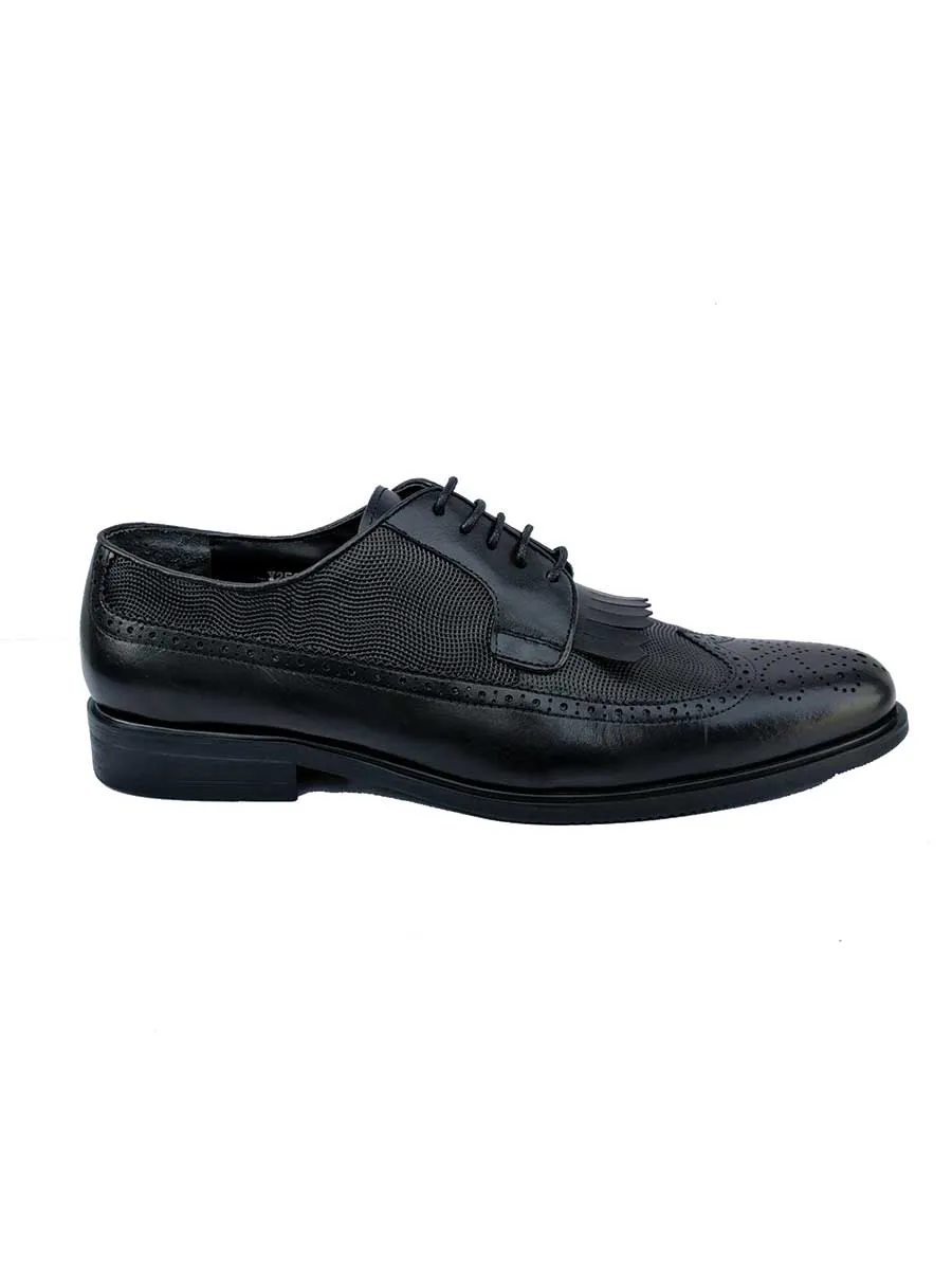 Nabeel & Aqeel Black Leather Lace-Up Shoe Men