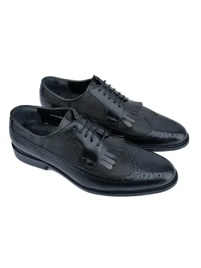 Nabeel & Aqeel Black Leather Lace-Up Shoe Men