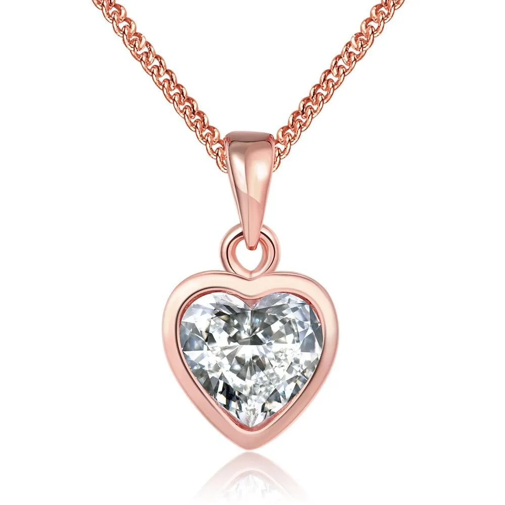 Necklace  Heart n 18K Rose Gold Plated                  ID A112 - 1162