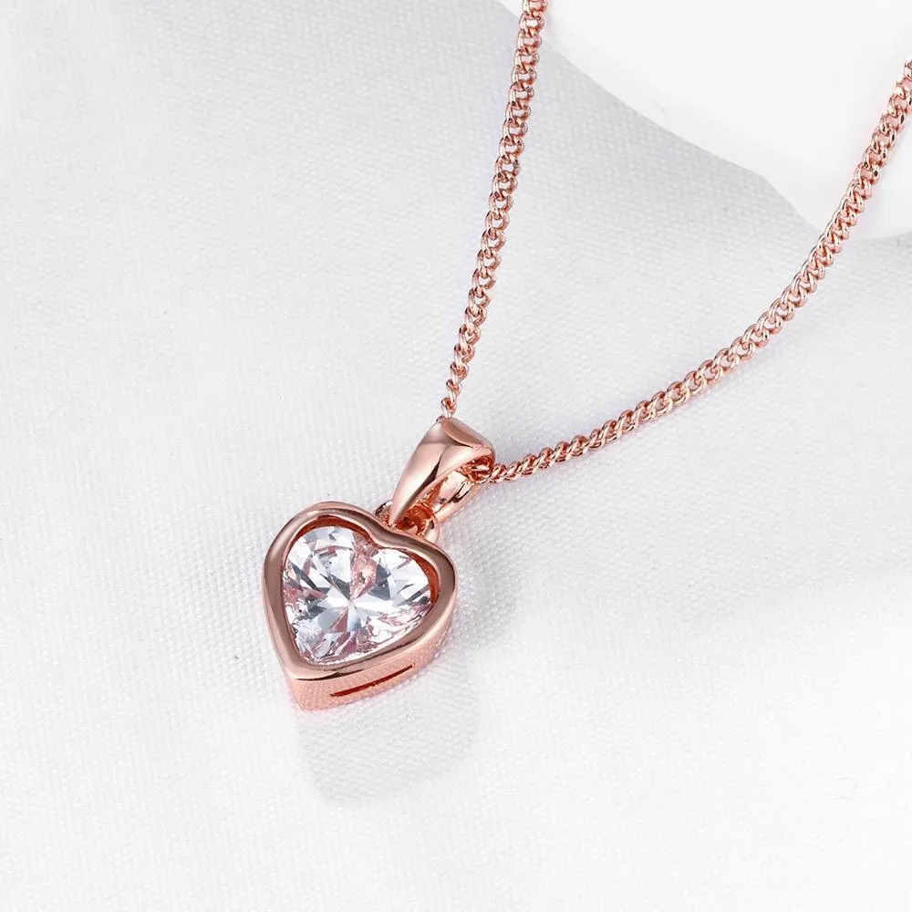 Necklace  Heart n 18K Rose Gold Plated                  ID A112 - 1162