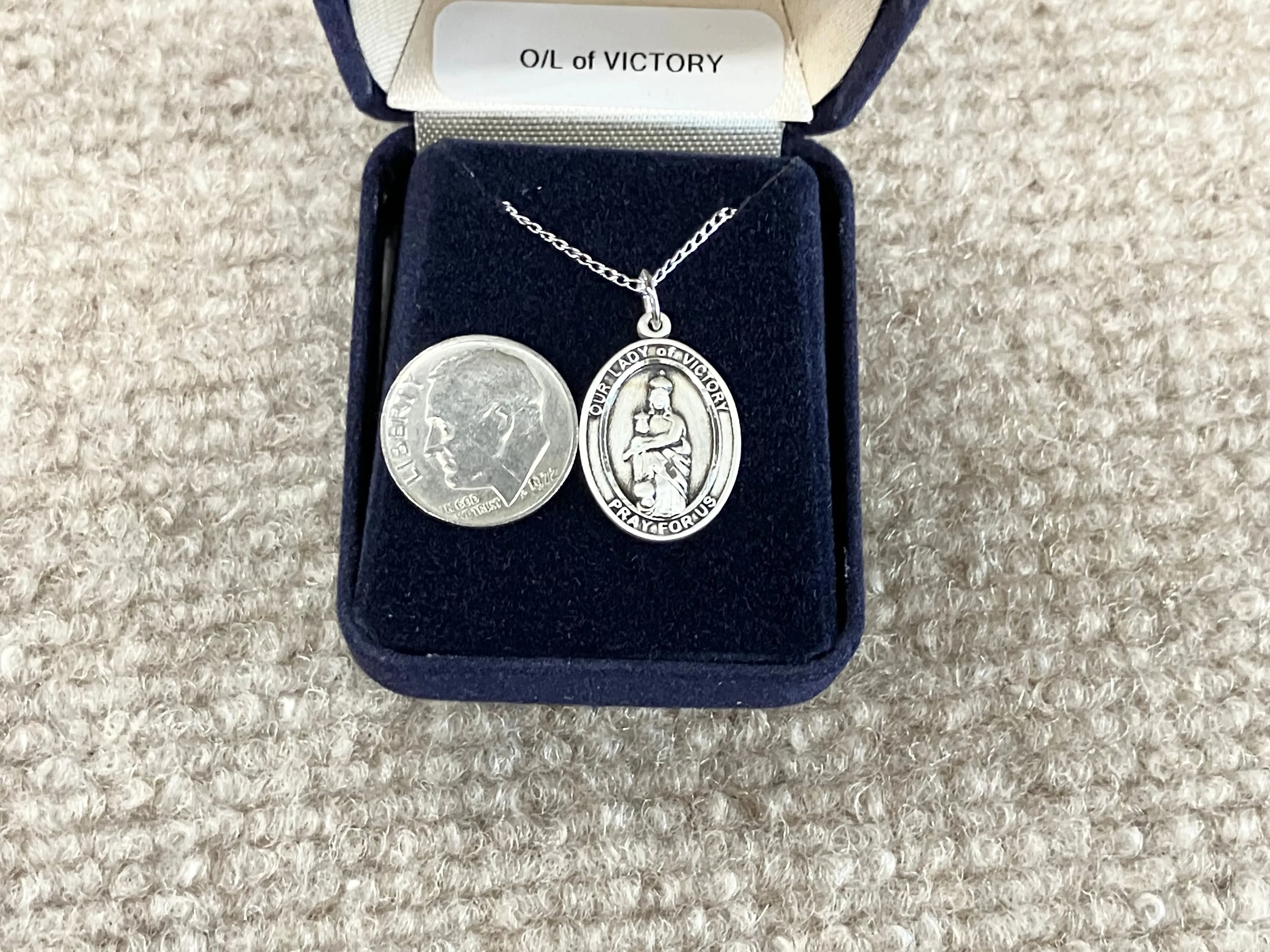 Our Lady of Victory Silver Pendant And Chain