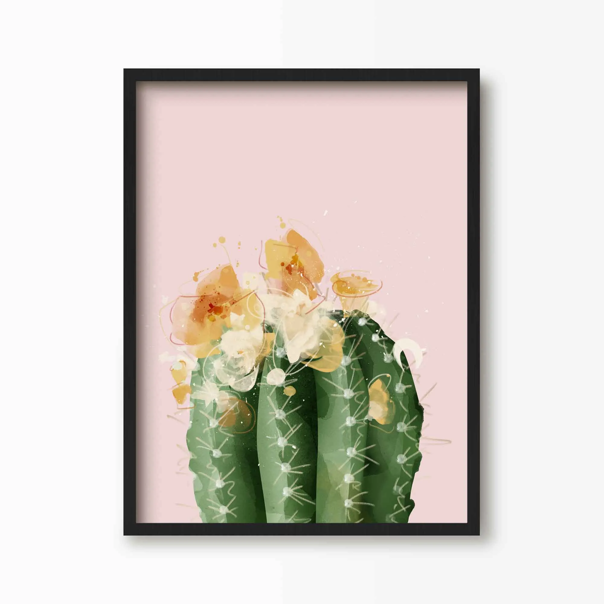 Pink Flowering Barrel Cactus Print