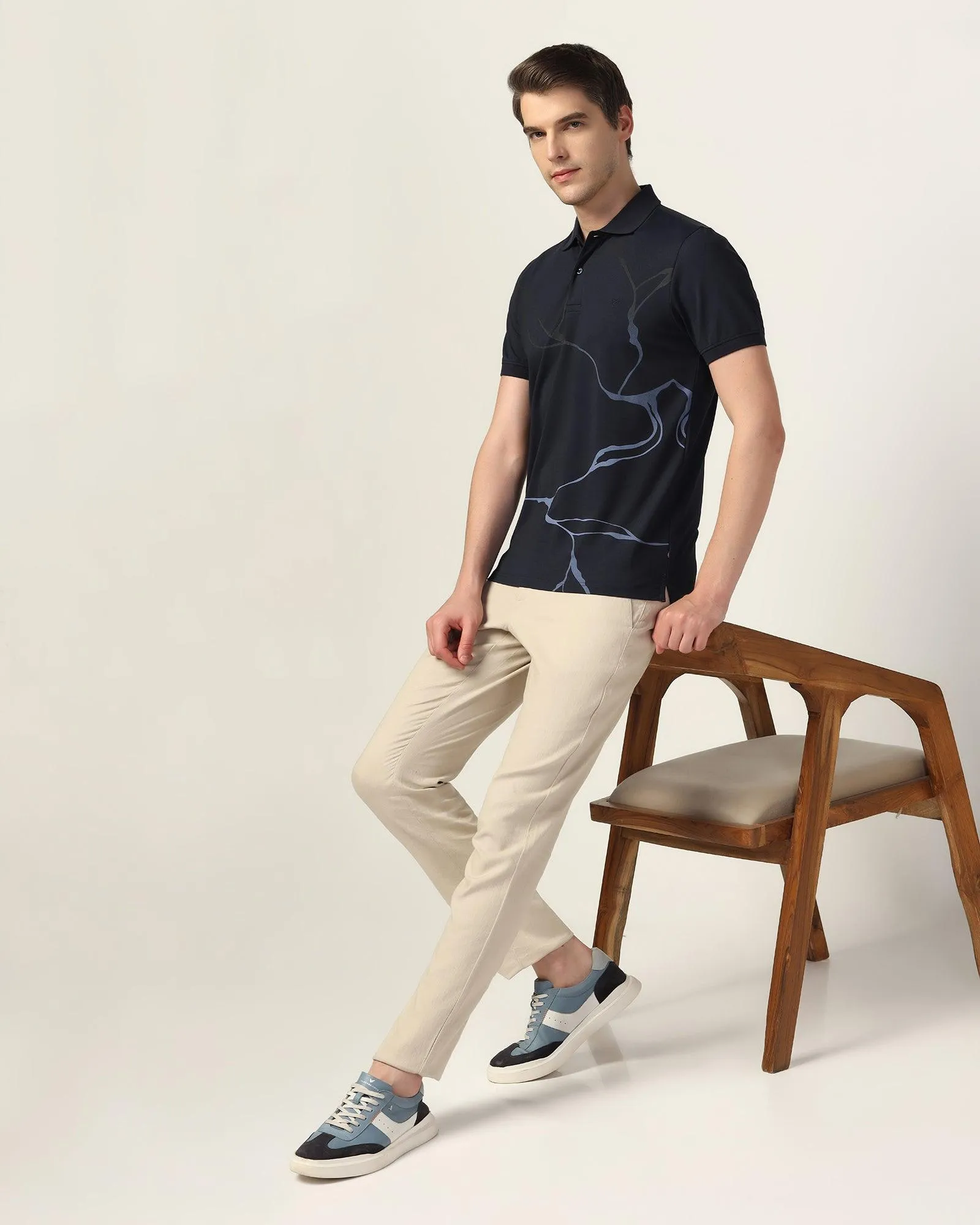 Polo Raven Blue Printed T-Shirt - Mizu