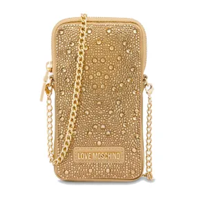 Portacellulare con Strass con Tracolla LOVE MOSCHINO linea Gift Capsule colore Oro