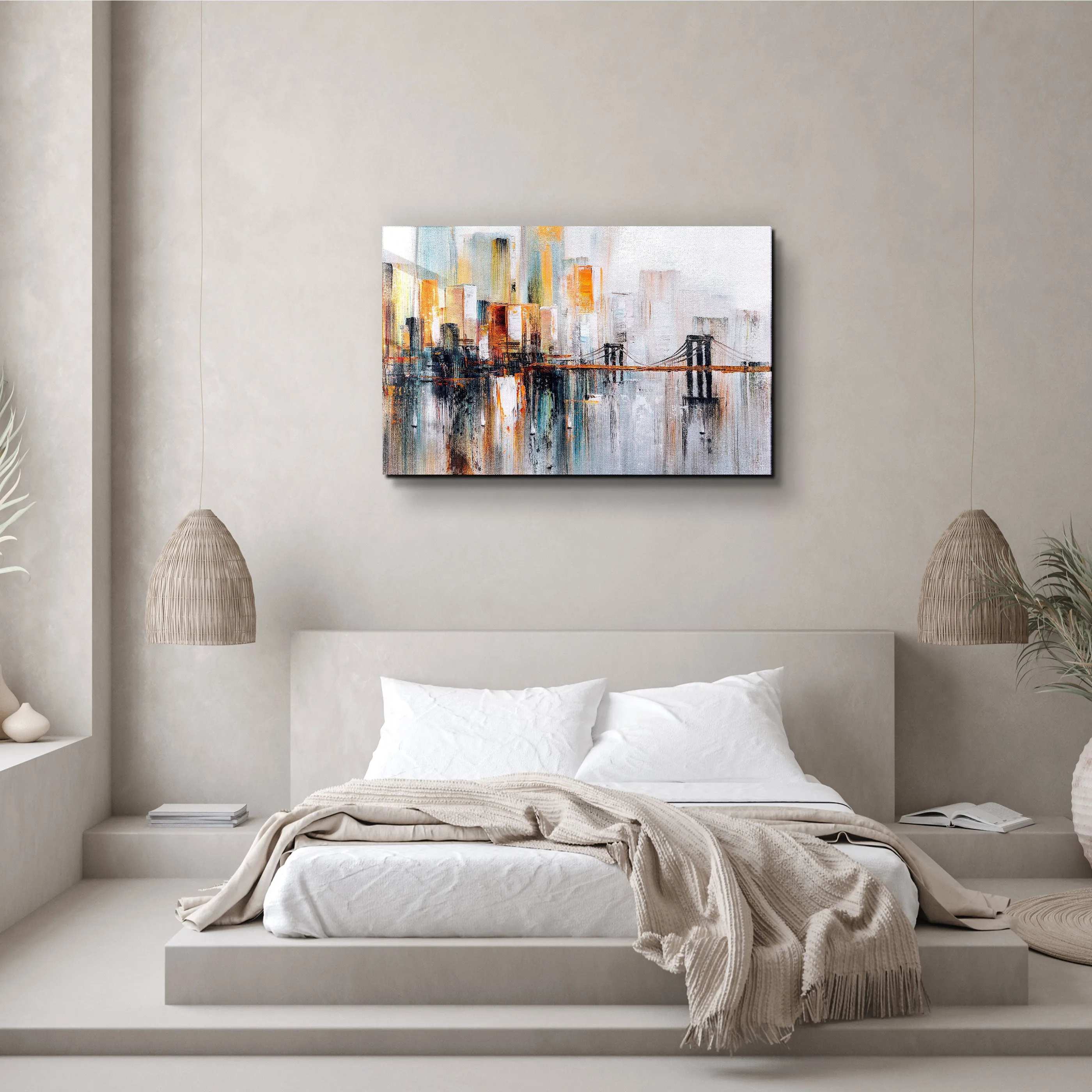 ・"Abstract City View"・Glass Wall Art