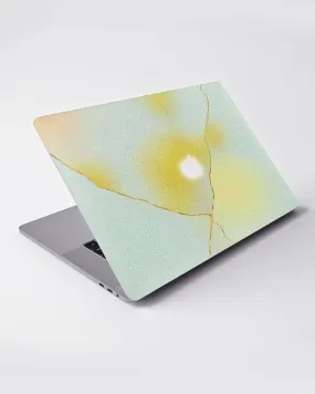 "Apple MacBook Skin - Grey & Yellow Kintsugi Pattern  "