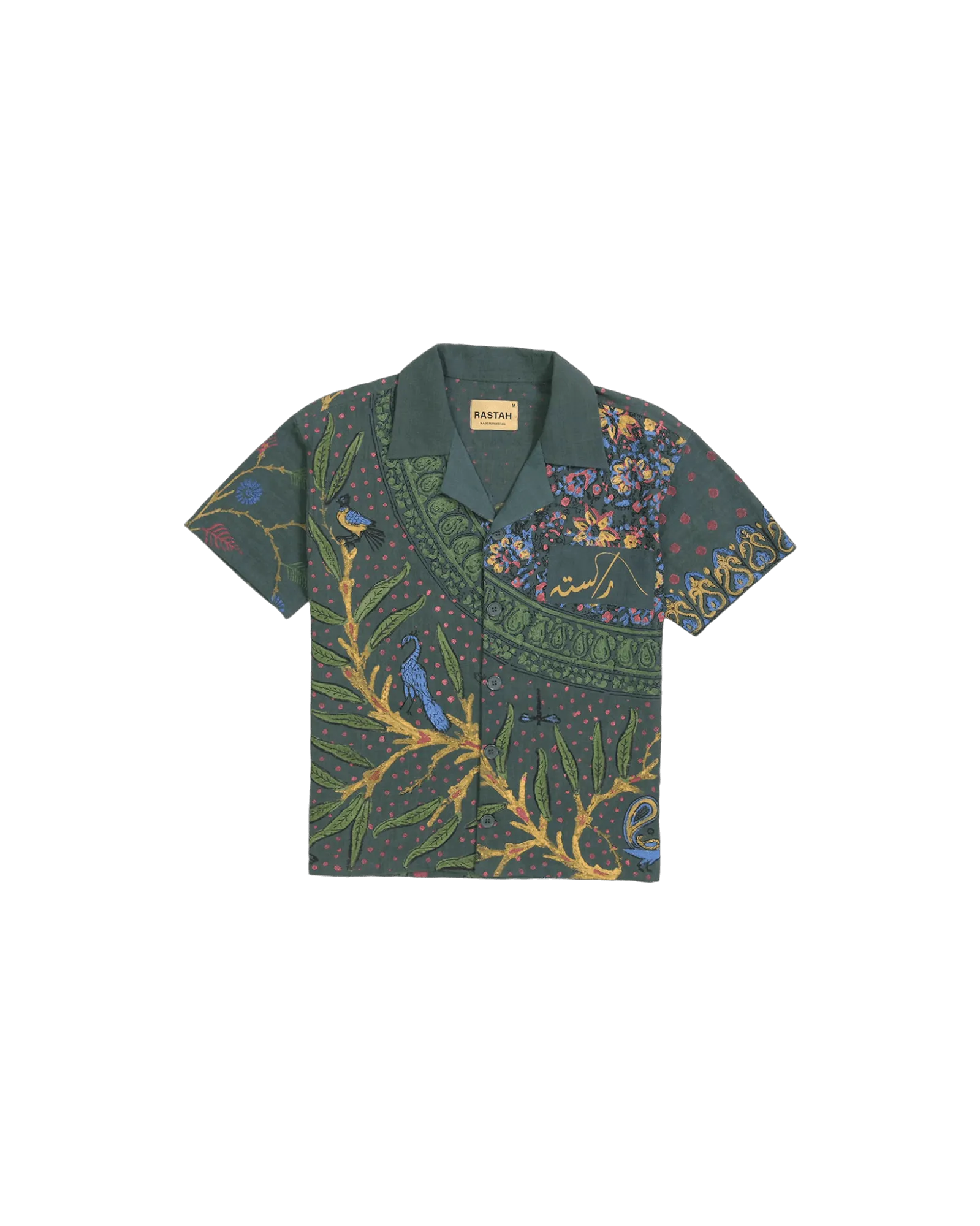 "PEACOCK GARDEN" BLOCKPRINT BUTTON DOWN