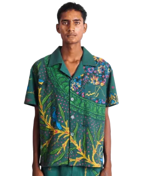 "PEACOCK GARDEN" BLOCKPRINT BUTTON DOWN