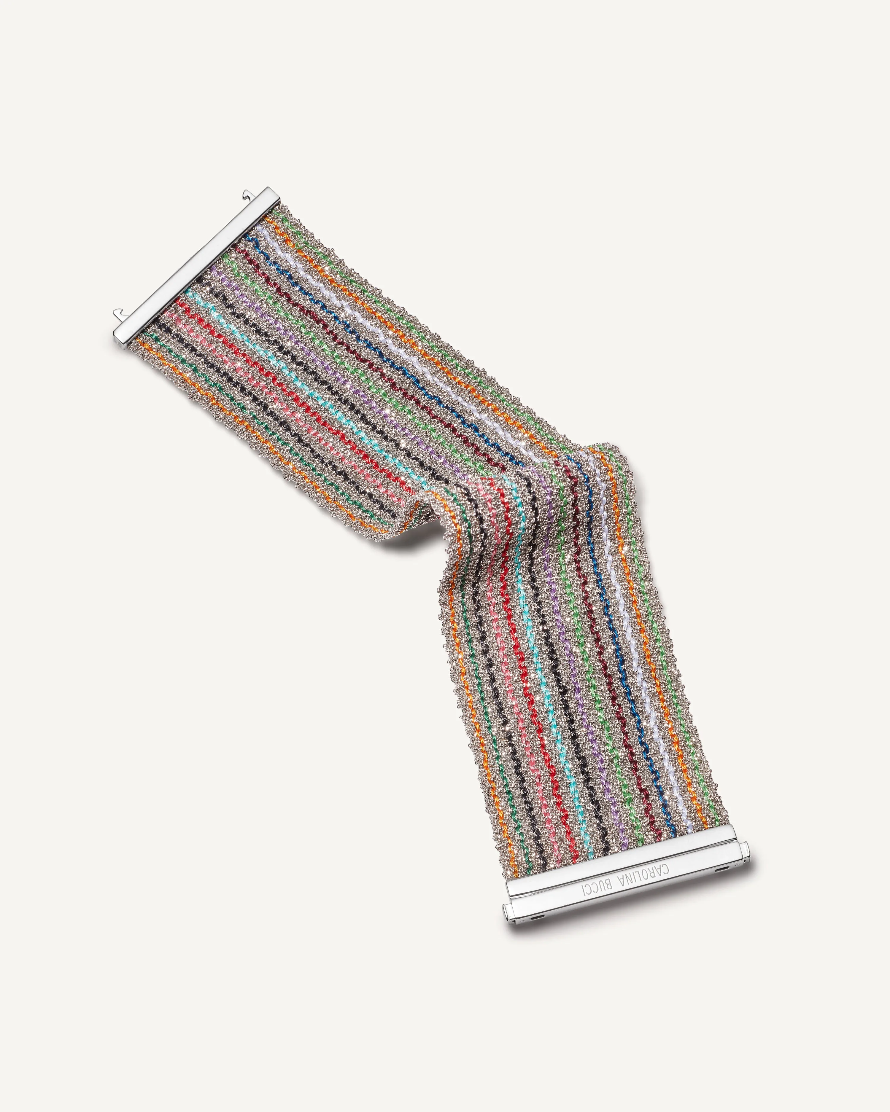 Rainbow Striped 4cm Woven Bracelet