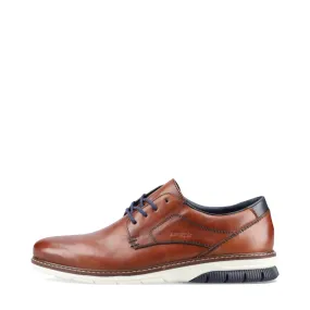 Rieker Men's 02 Plain Toe Leather Oxford in Peanut Brown