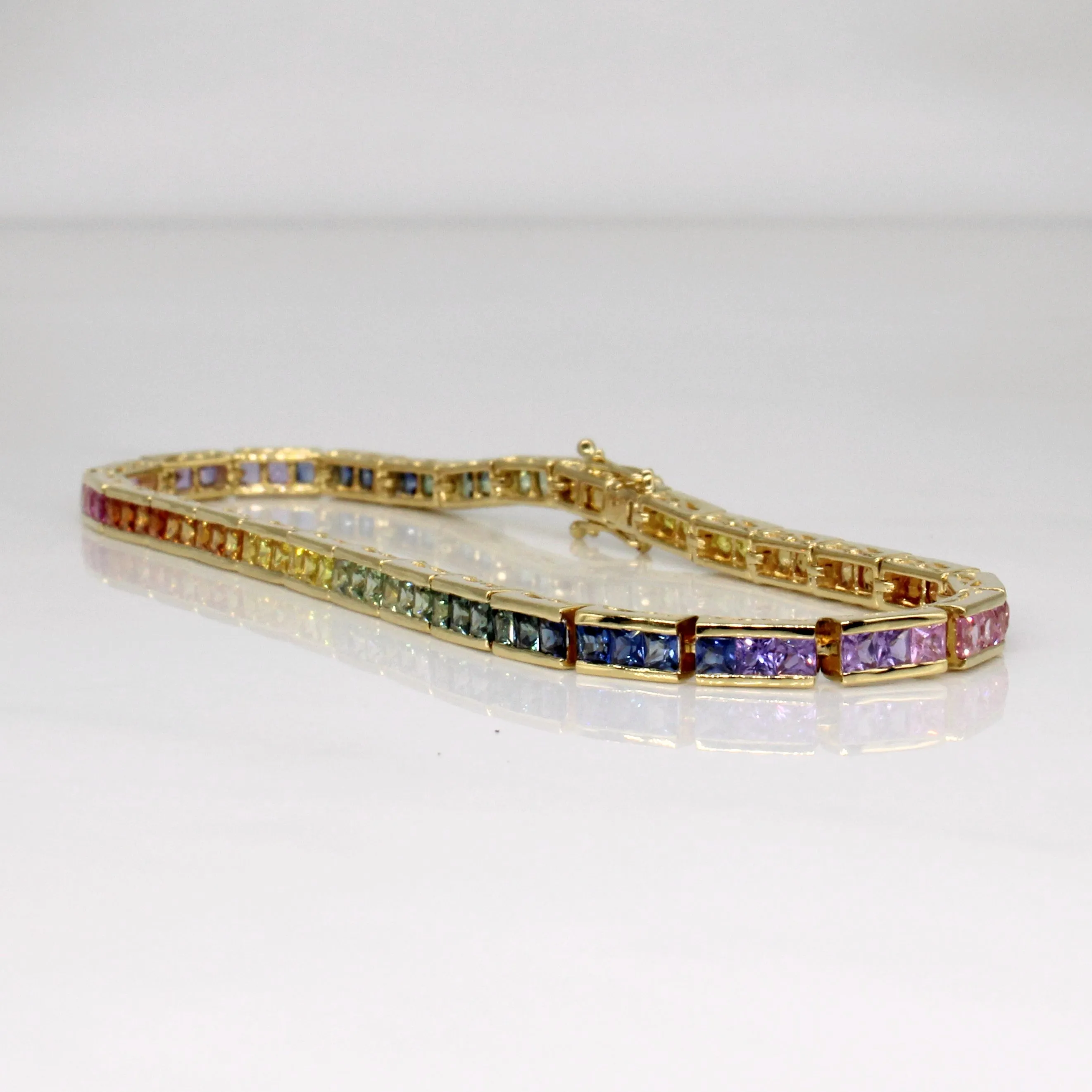 'Roho' Rainbow Sapphire Bracelet | 6.30ctw | 7" |