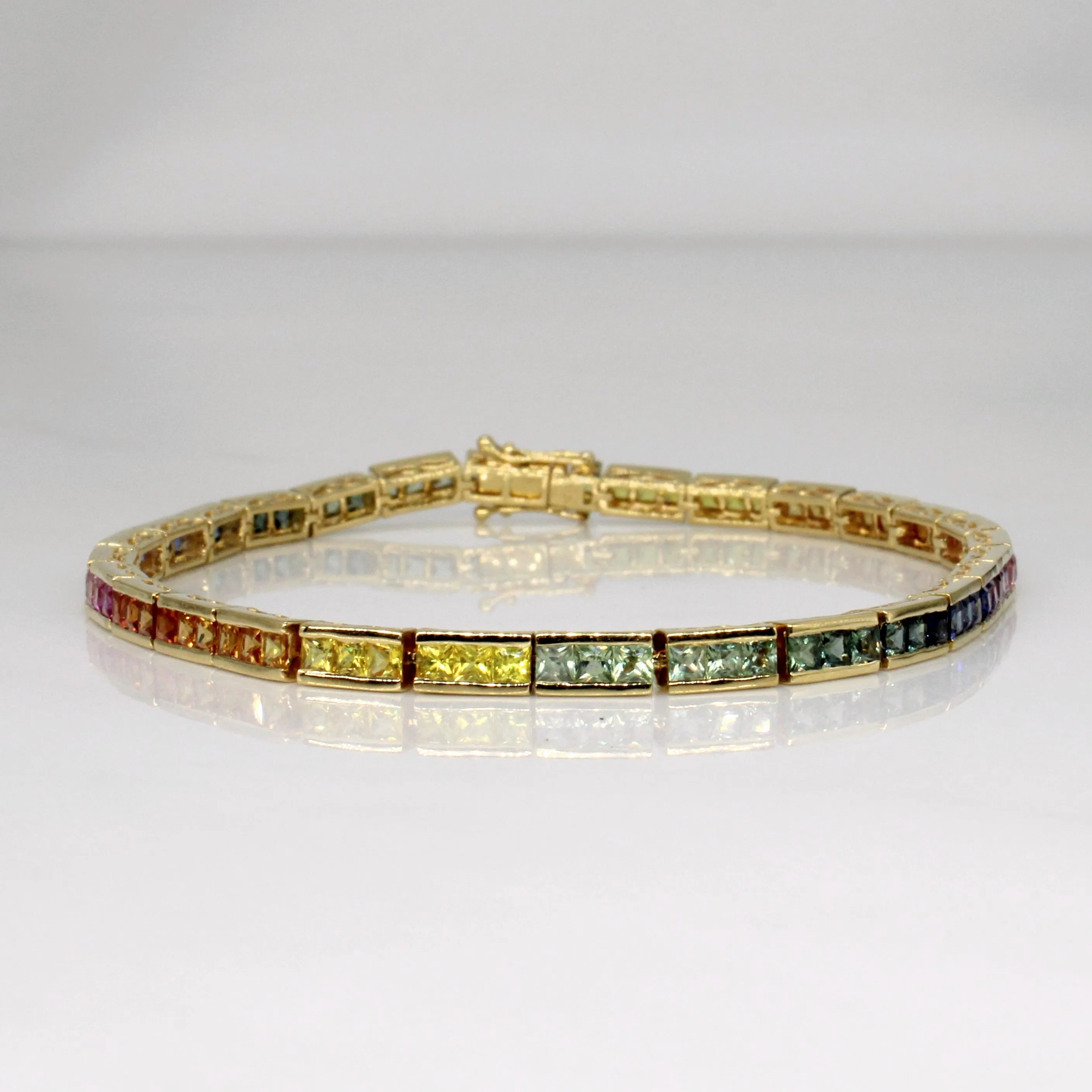 'Roho' Rainbow Sapphire Bracelet | 6.30ctw | 7" |