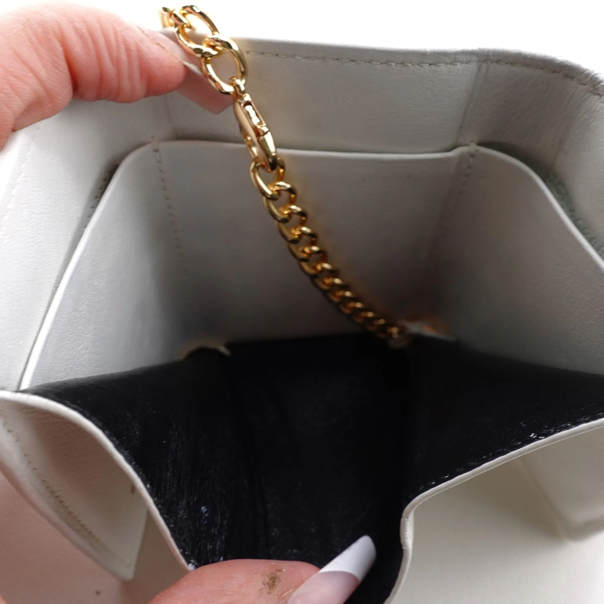 SAINT LAURENT YSL Compact Trifold Wallet on Adjustable Chain