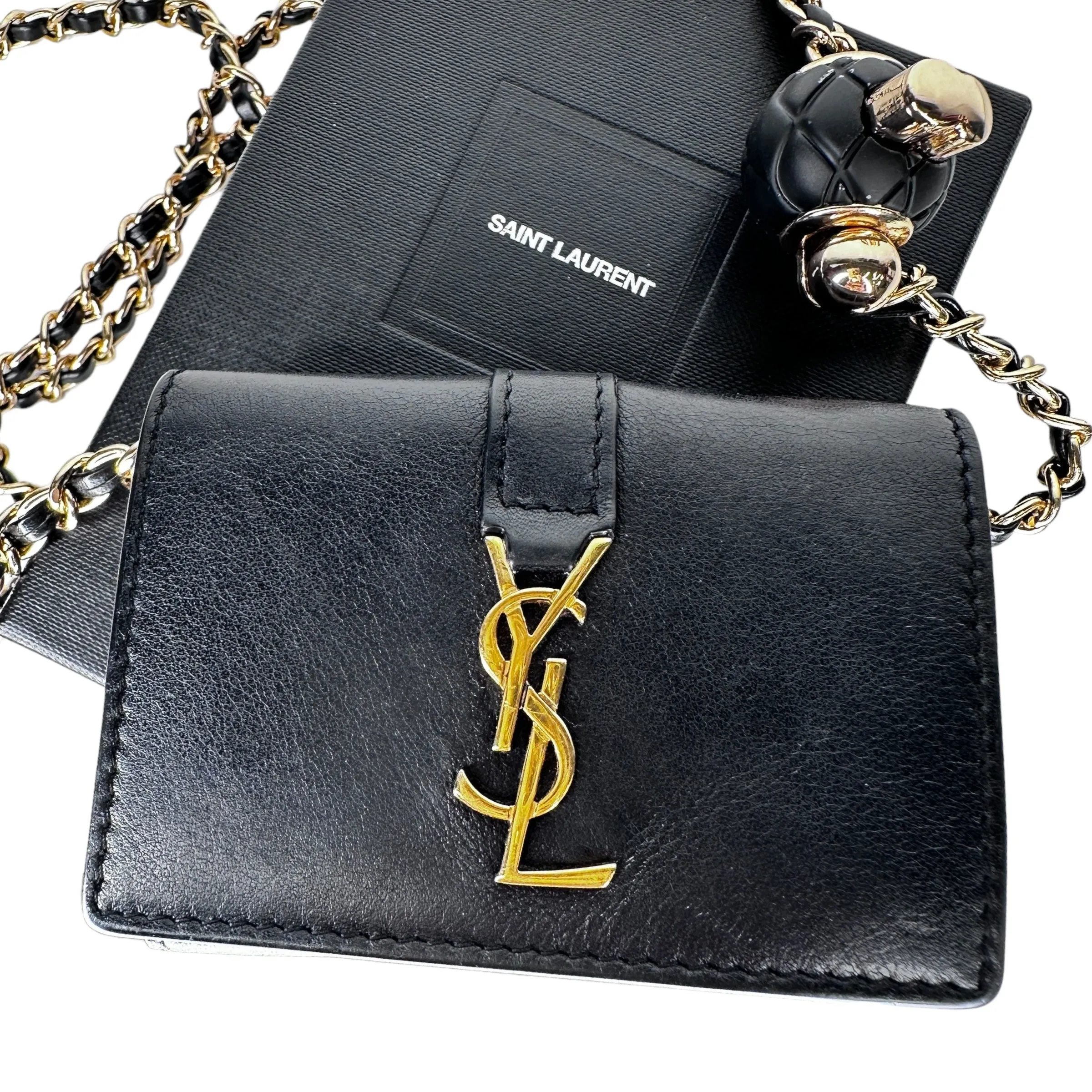 SAINT LAURENT YSL Compact Wallet with Adjustable Chain