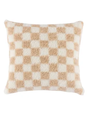 Shiraleah Anya Check Pillow, Tan