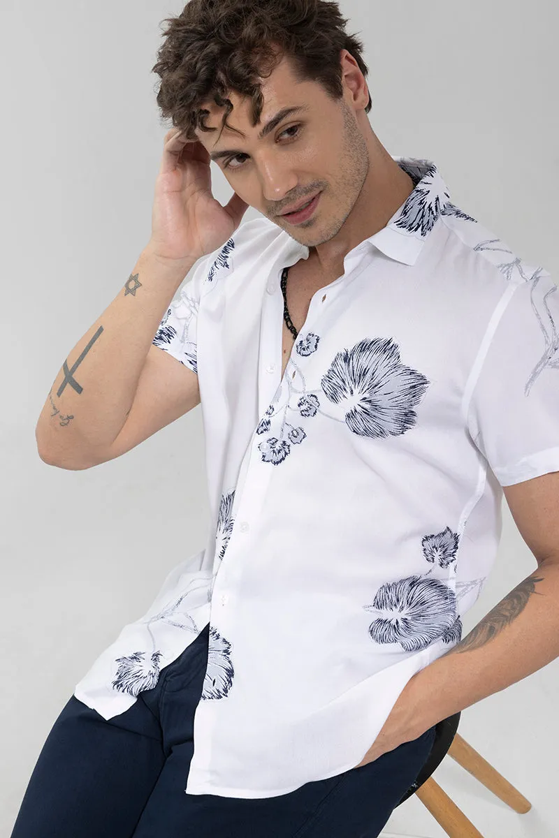 Sketch Leaf White Shirt