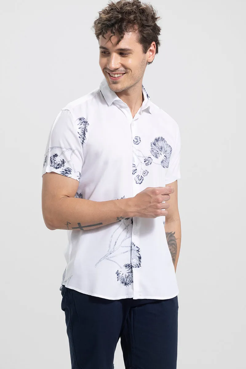 Sketch Leaf White Shirt