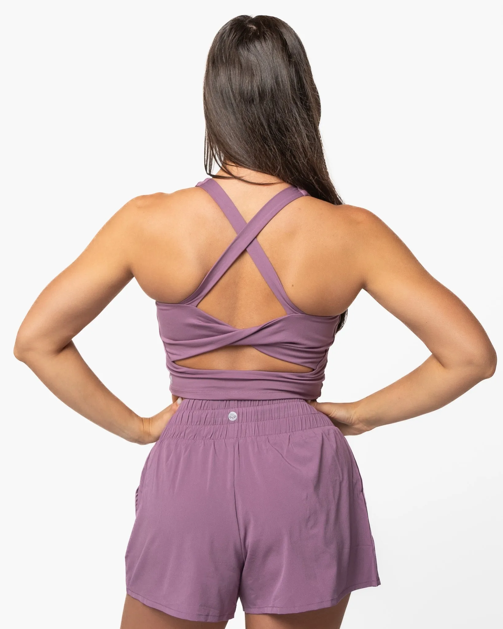 Skin Twist Back Crop - Hazy Lilac