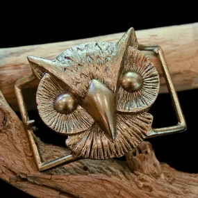 SOLD Vintage OWL Brutalist Modernist Abstract Belt Buckle