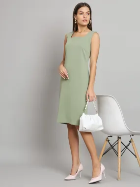 Stretch Knit Dress- Sage Green