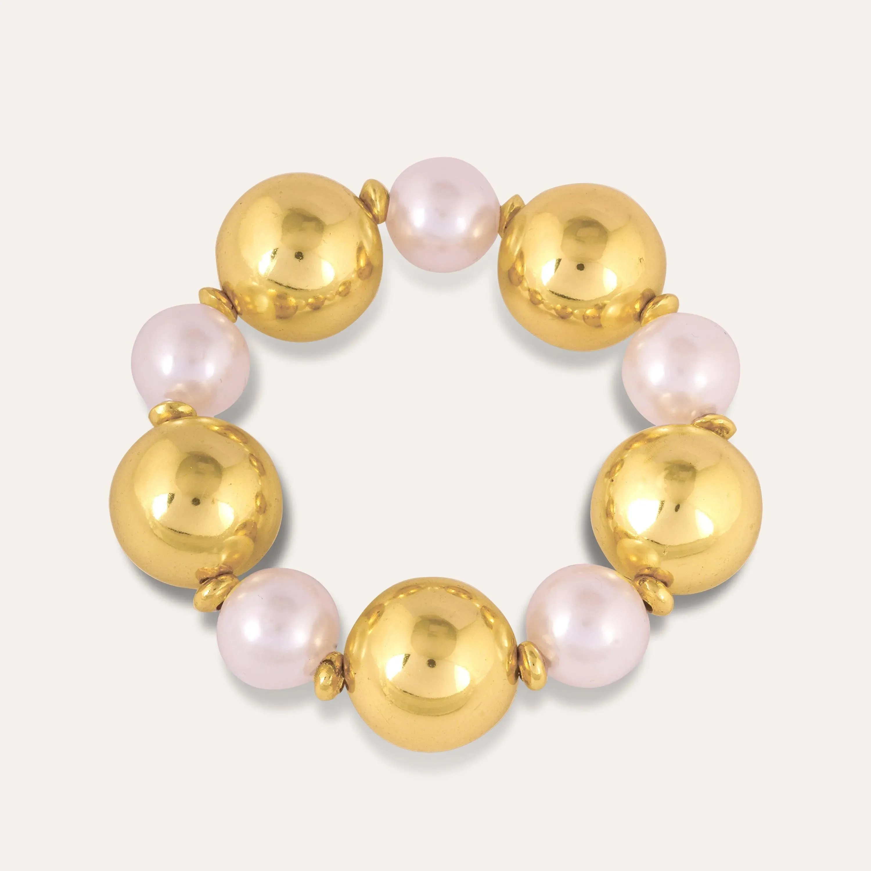 TFC Bold And Gold Pearl Bead Bracelet