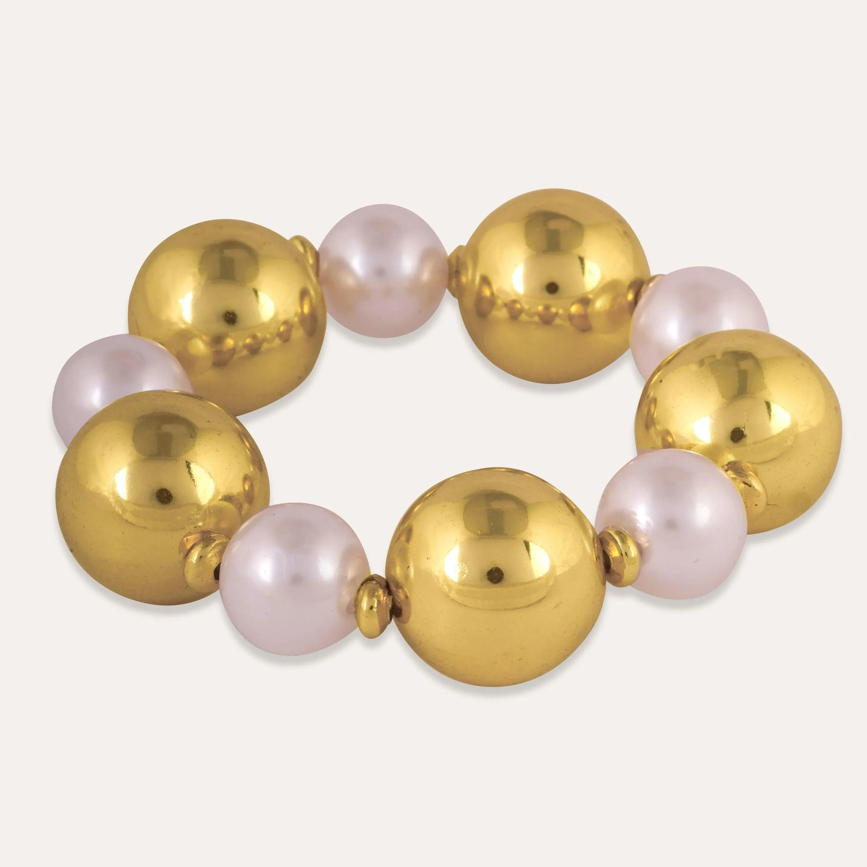 TFC Bold And Gold Pearl Bead Bracelet