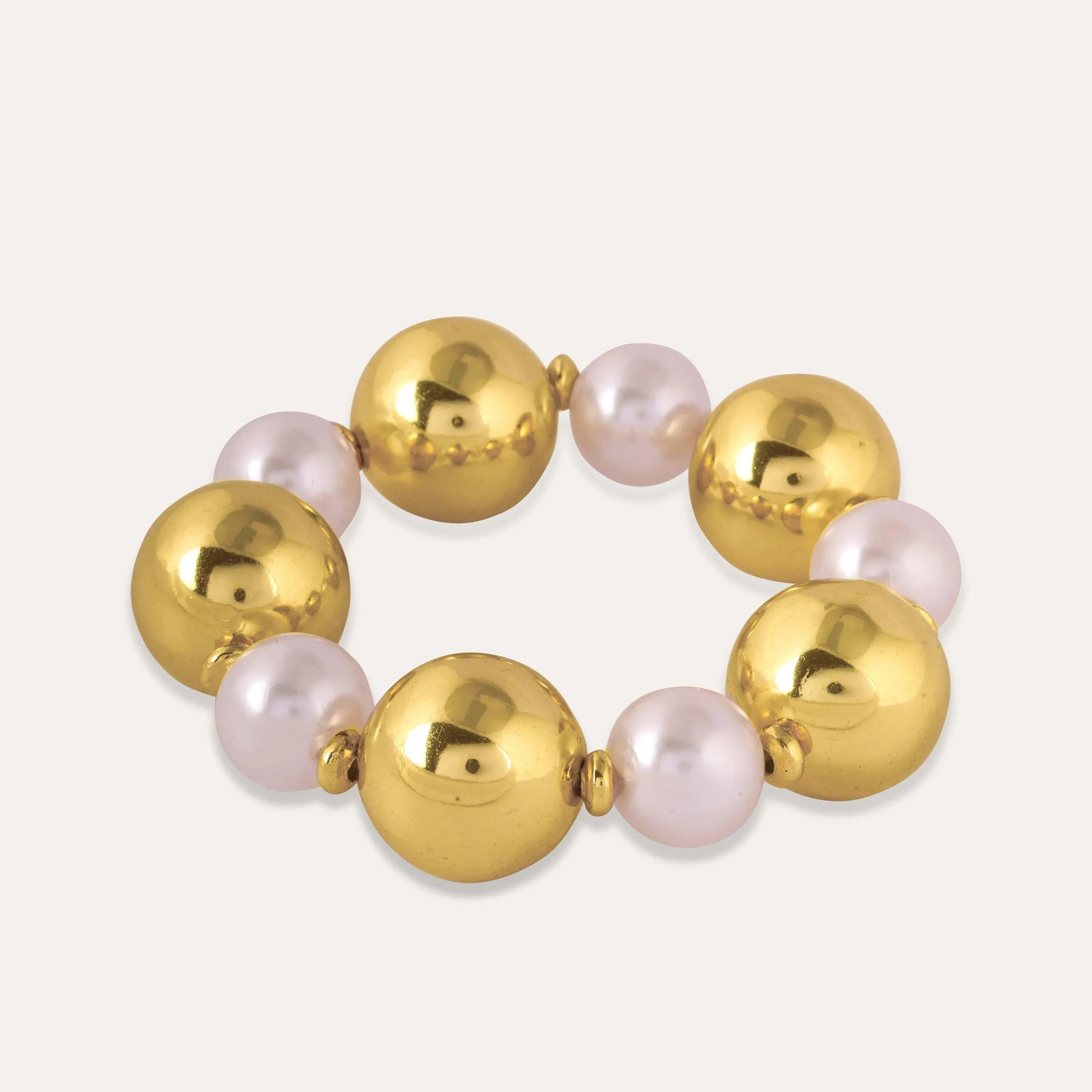 TFC Bold And Gold Pearl Bead Bracelet