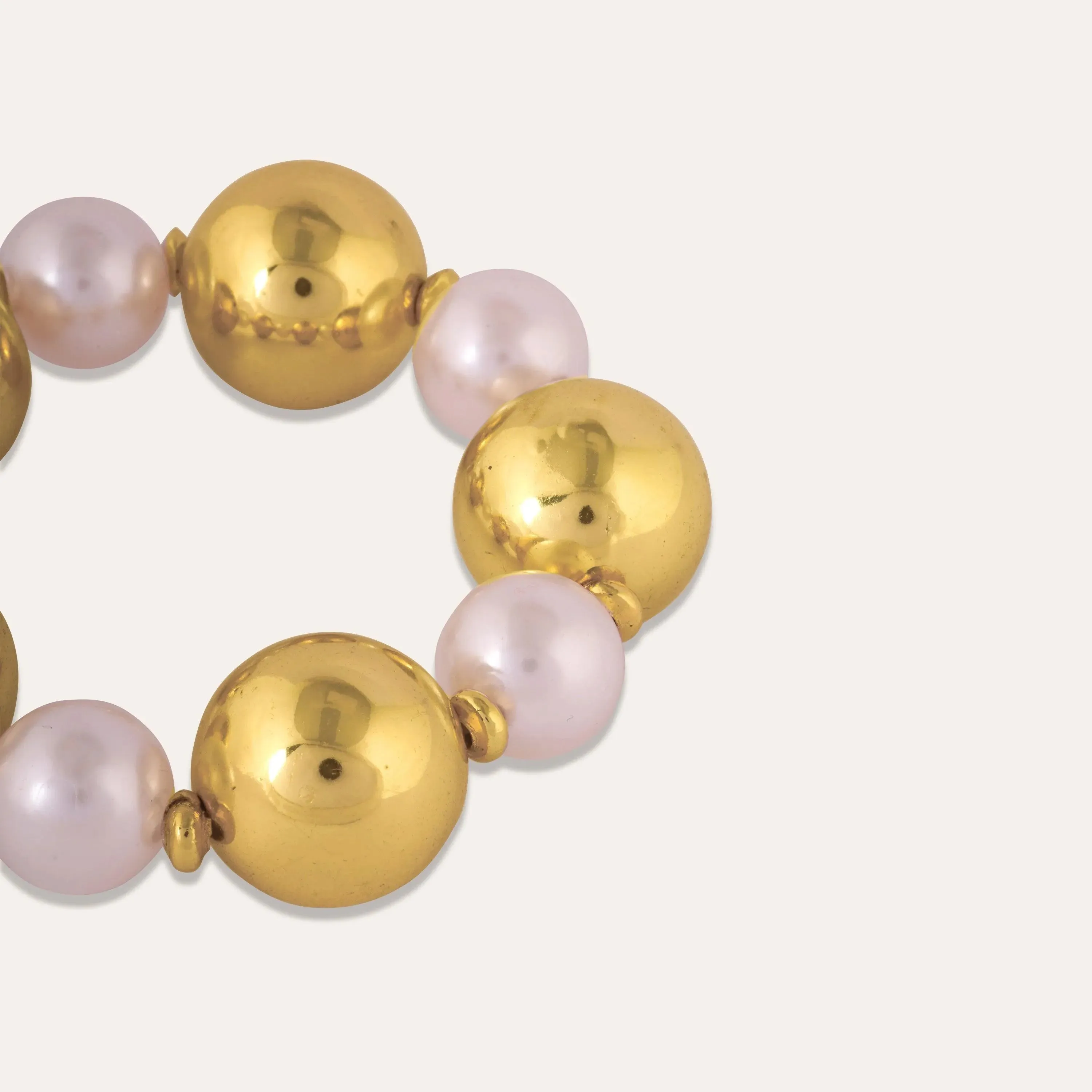 TFC Bold And Gold Pearl Bead Bracelet