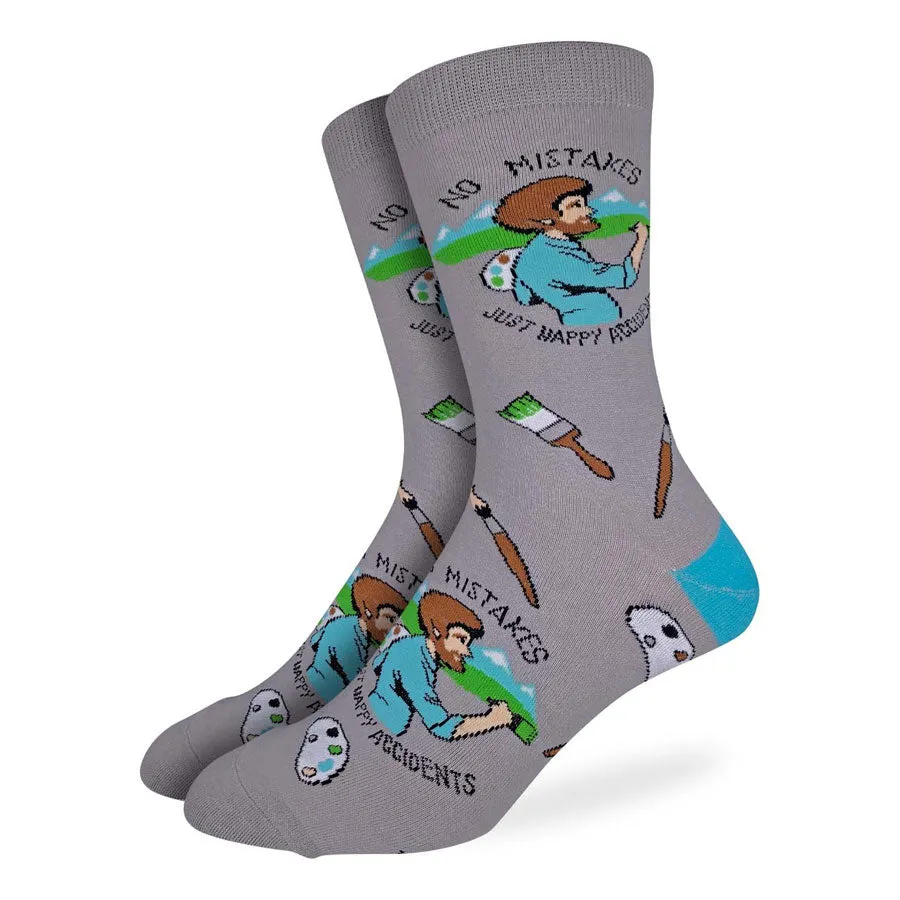 Unisex Bob Ross Happy Accident Socks