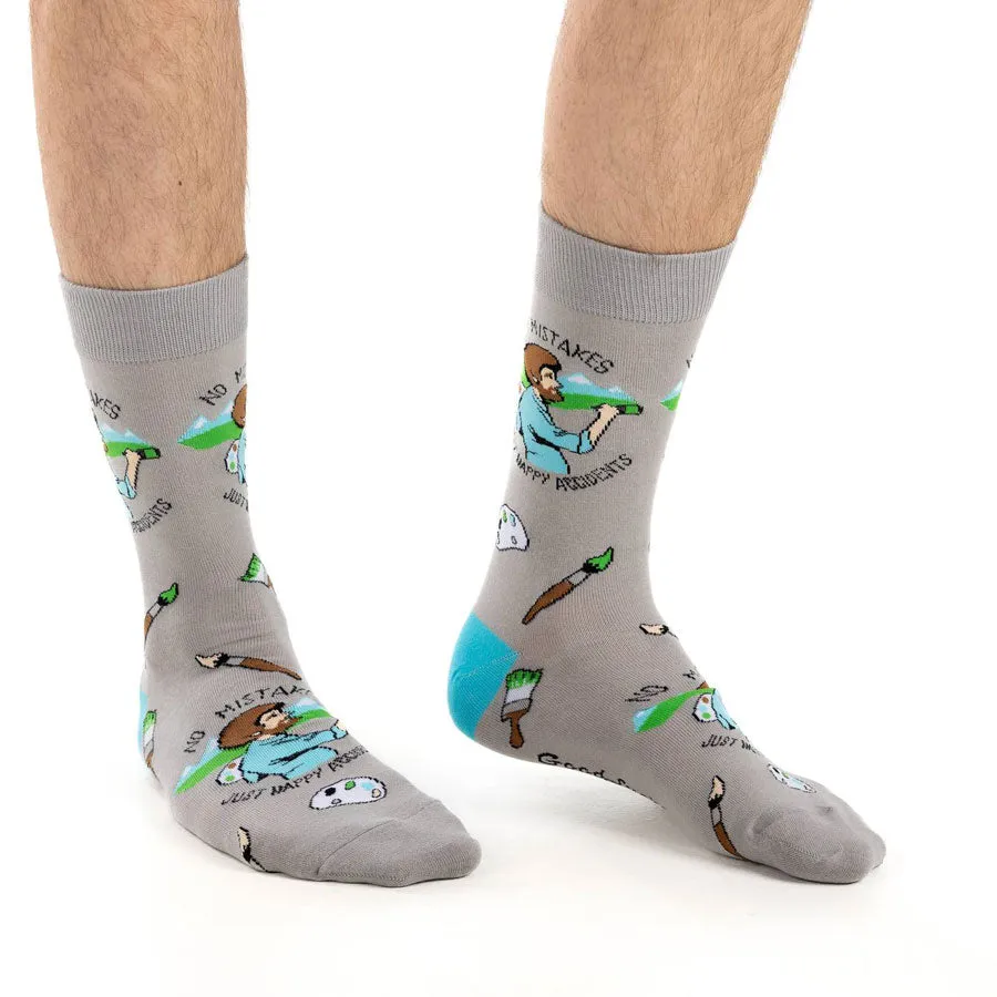 Unisex Bob Ross Happy Accident Socks