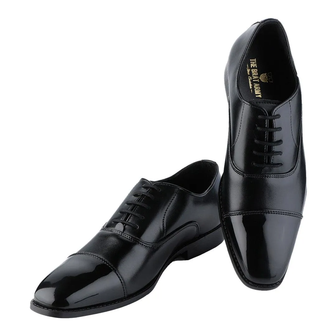 VENETO TIMELESS BLACK CAPTOE OXFORD SHOES