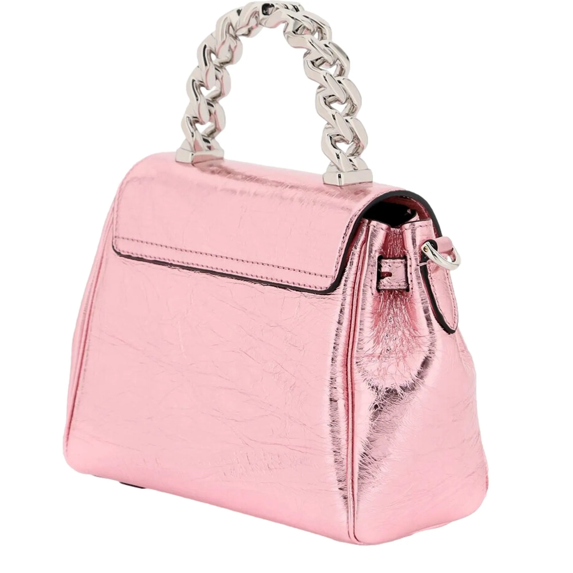 Versace La Medusa Pink Metallic Top-Handle Bag