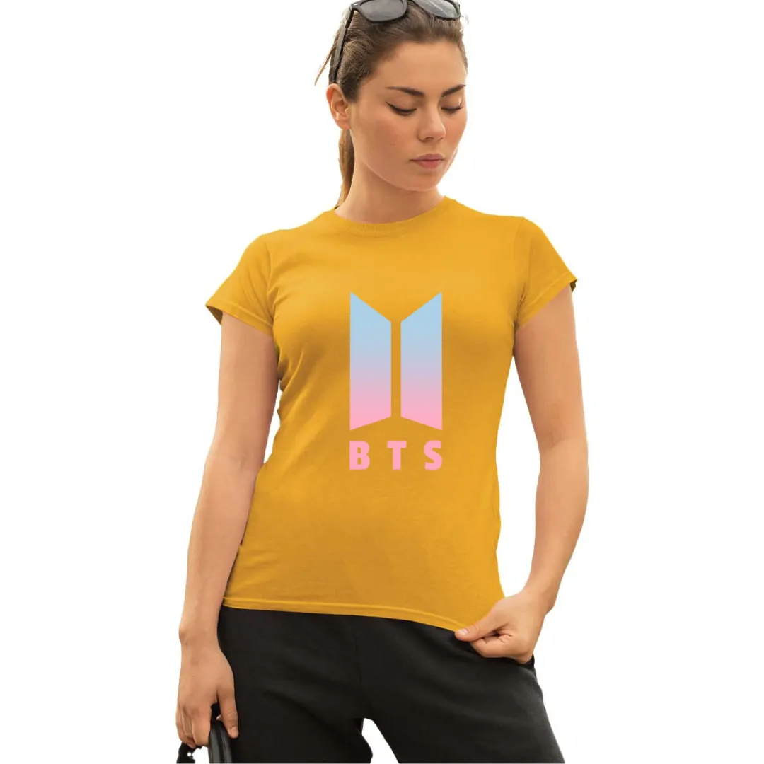 WOMENS BTS -1 PRINTED TSHIRT - MUSTARD