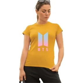 WOMENS BTS -1 PRINTED TSHIRT - MUSTARD