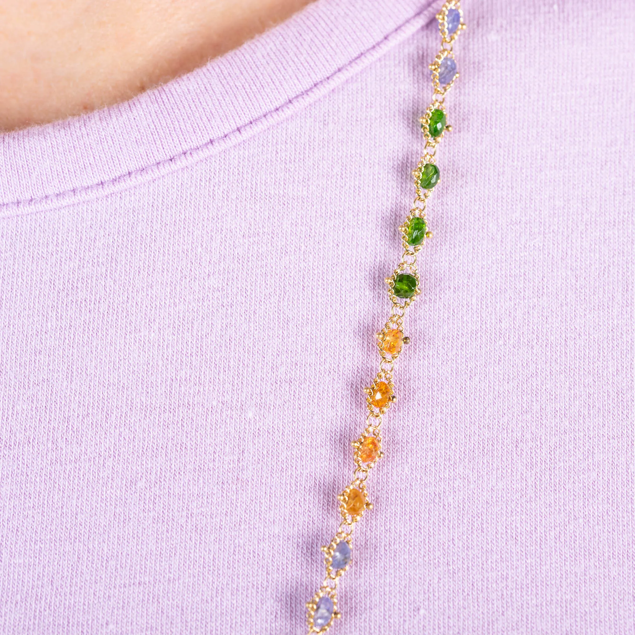 Woven Necklace in Spring Colors